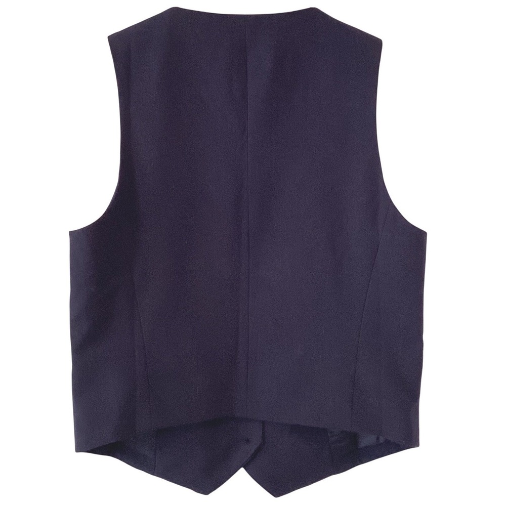 Stradivarius Womens Navy Blue Tailored Button Up Vest Sleeveless Lined Sz Medium - Picture 6 of 8